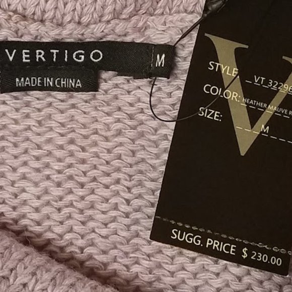 Vertigo Paris Printed Drawstring Cowl Neck Sweater Sz M - Picture 6 of 6